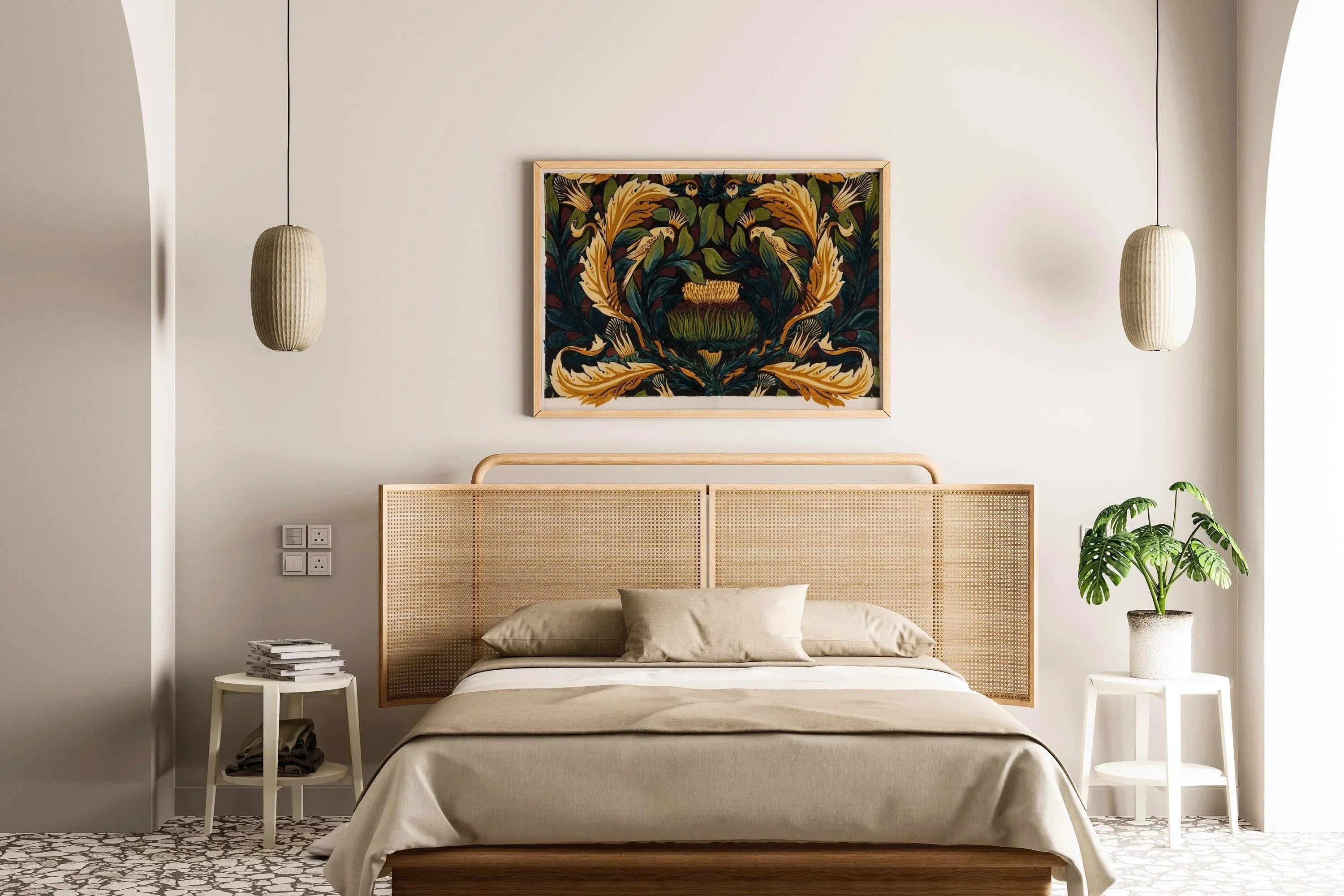 William Morris - Crowned Bird with Artichokes PRINT | A Magnificent Vintage Botanical Artwork (available handframed) - 9ArtPrints