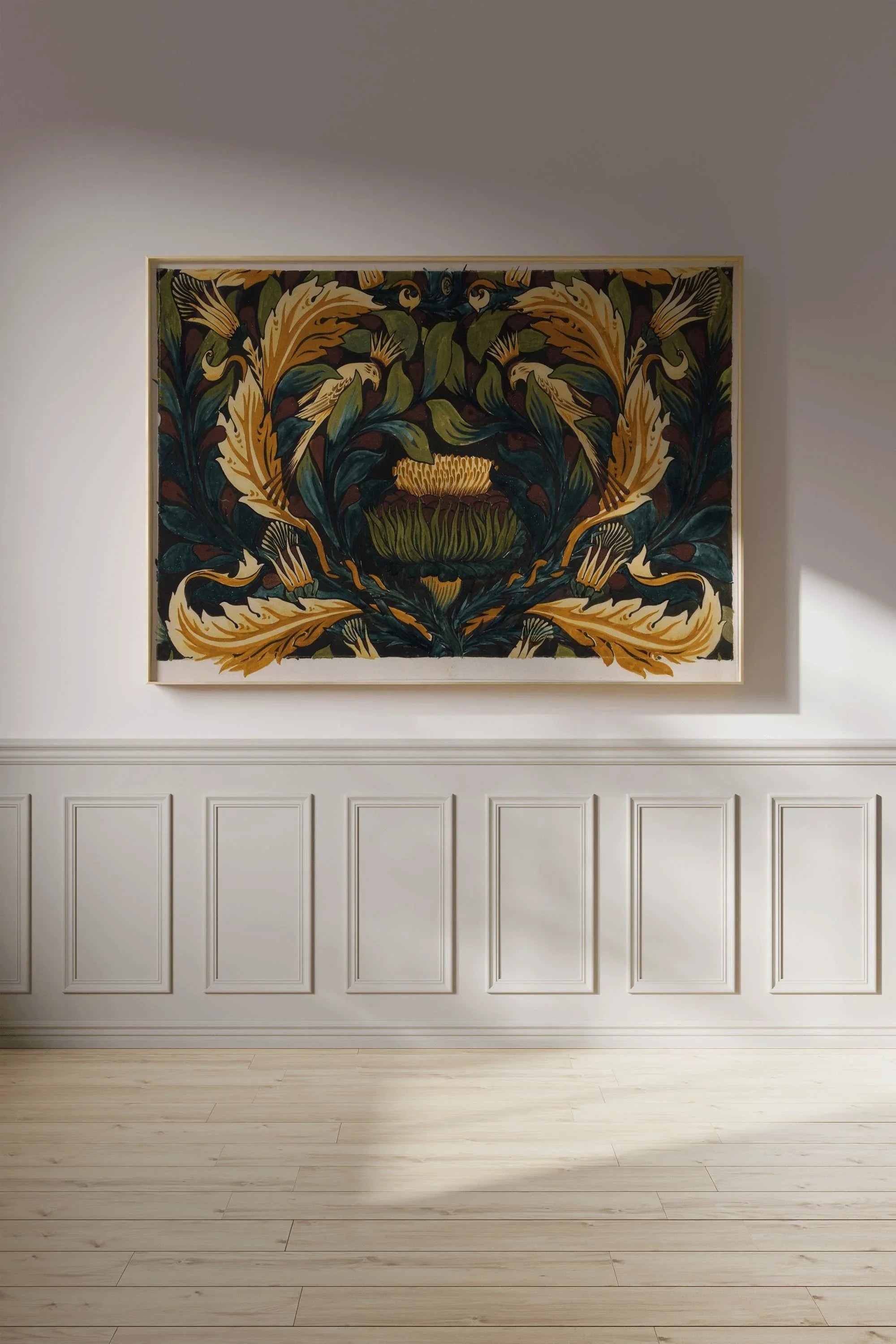 William Morris - Crowned Bird with Artichokes PRINT | A Magnificent Vintage Botanical Artwork (available handframed) - 9ArtPrints