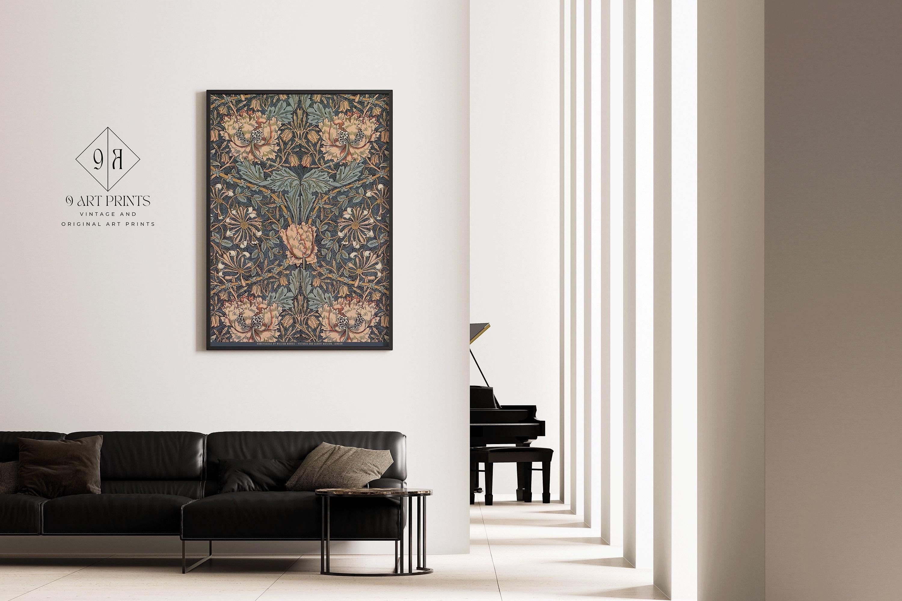 William Morris - Honeysuckle Brown PREMIUM GICLÉE PRINT | Vintage Botanical Pattern Poster (available handframed or unframed) - 9ArtPrints