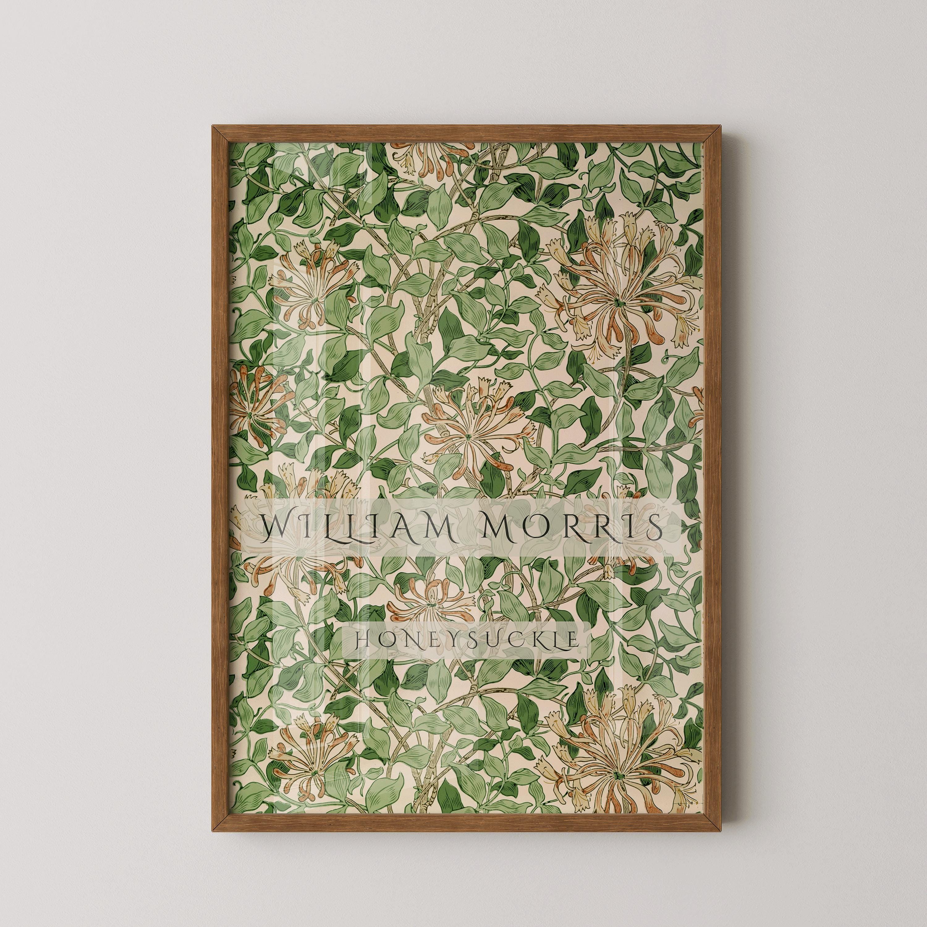 William Morris - Honeysuckle Green PREMIUM GICLÉE PRINT | Vintage Botanical Pattern Poster (available handframed or unframed) - 9ArtPrints
