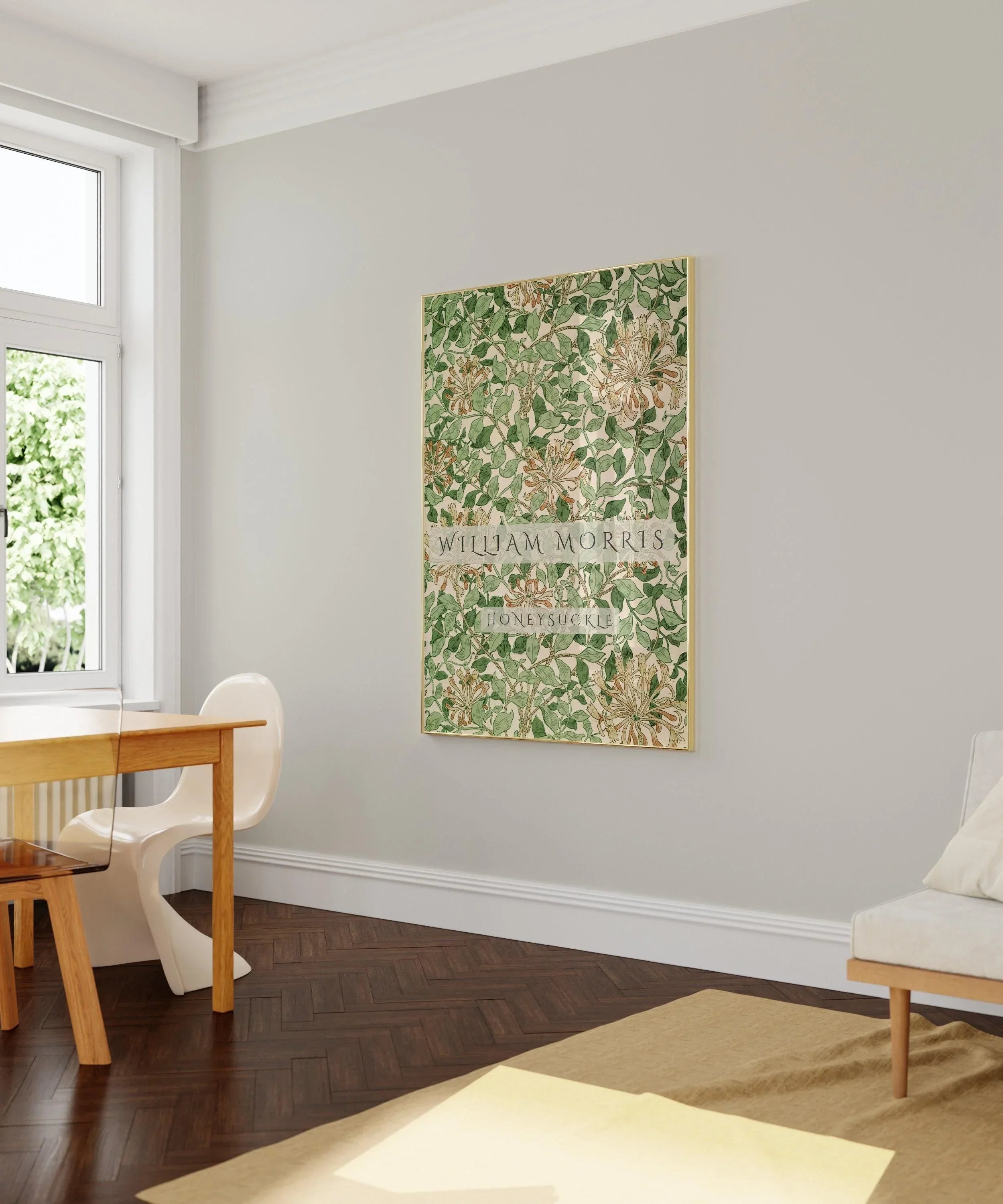 William Morris - Honeysuckle Green PRINT | Vintage Botanical Pattern Poster (available handframed or unframed) - 9ArtPrints