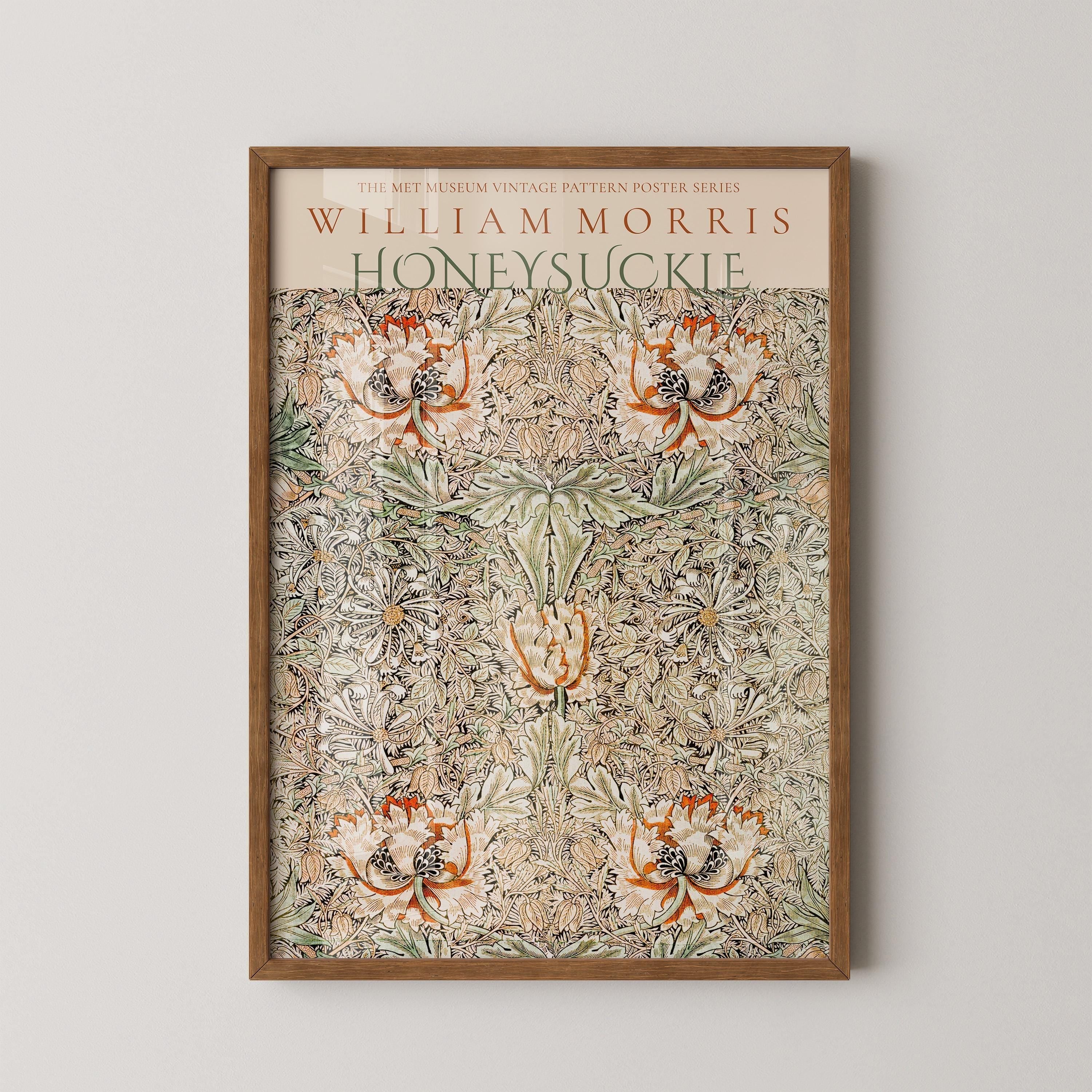 William Morris - Honeysuckle PREMIUM GICLÉE PRINT | Vintage Botanical Pattern Poster (available handframed or unframed) - 9ArtPrints