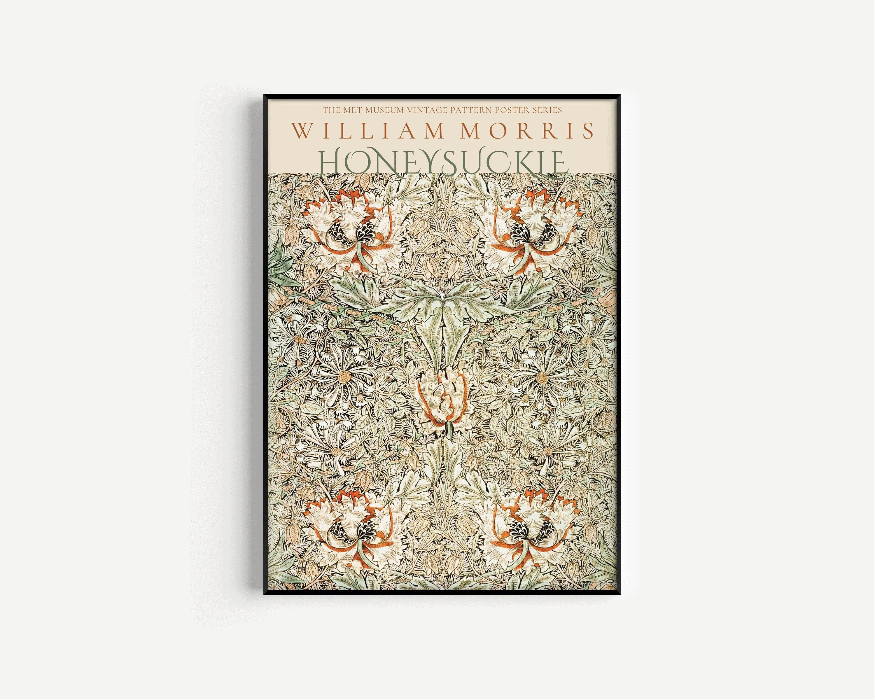 William Morris - Honeysuckle PREMIUM GICLÉE PRINT | Vintage Botanical Pattern Poster (available handframed or unframed) - 9ArtPrints