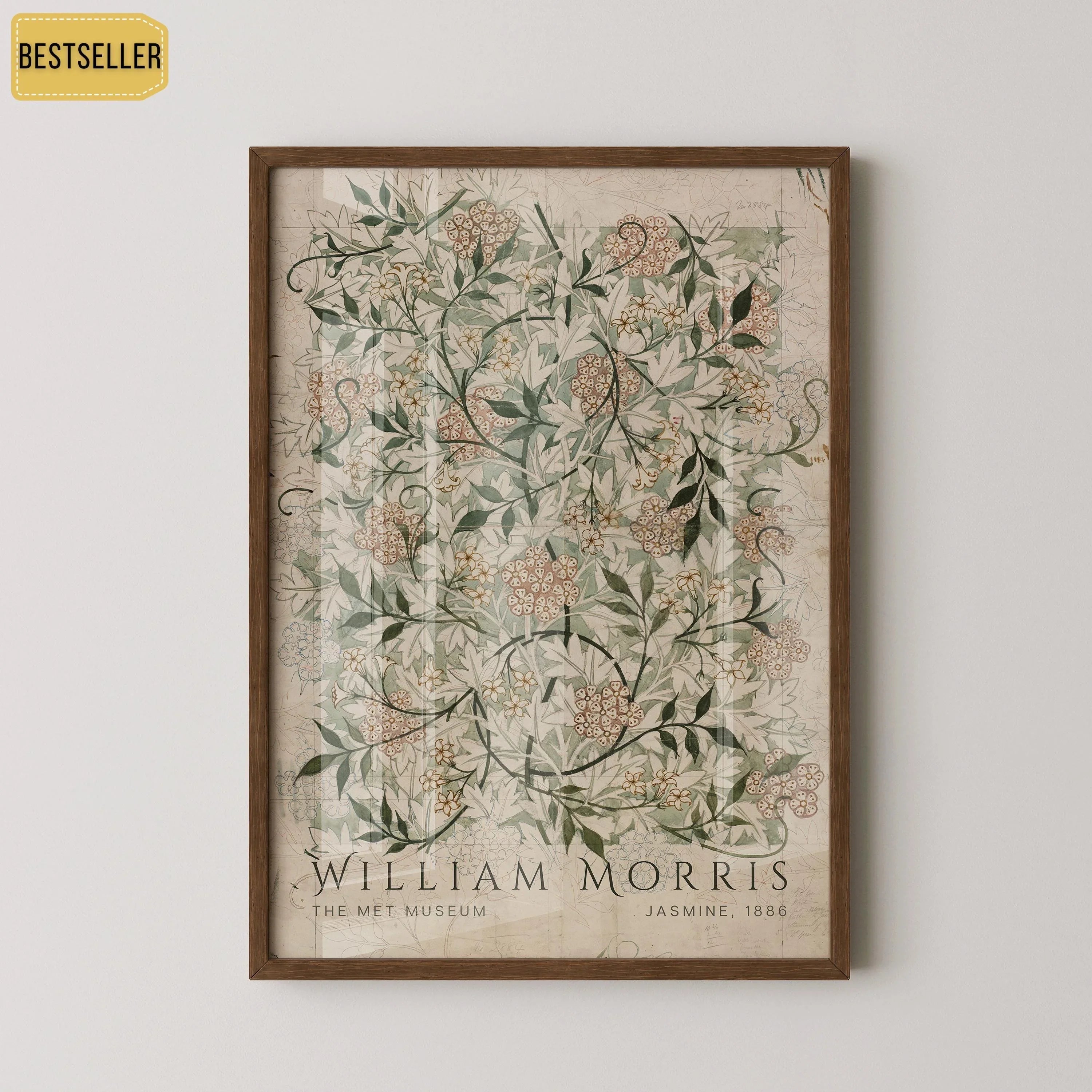 William Morris Jasmine Print: Vintage Botanical Art, Giclee Fine Art - 9ArtPrints