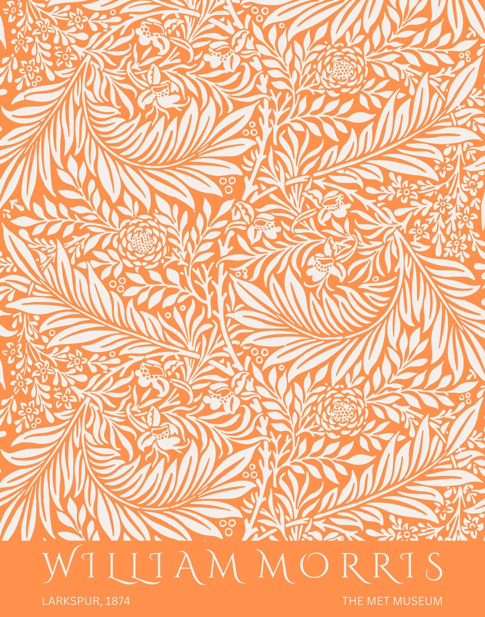 William Morris — Larkspur (Orange) | Botanical Art Print - 9ArtPrints