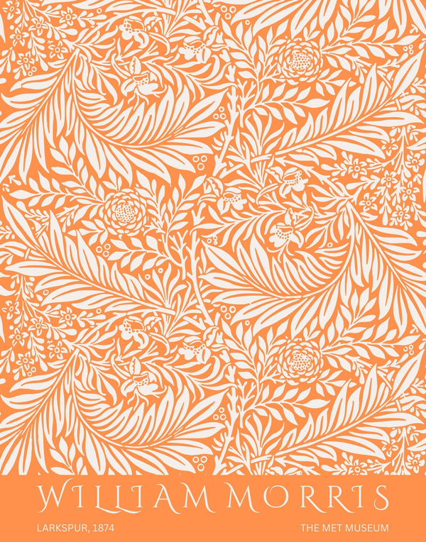 William Morris — Larkspur (Orange) | Botanical Art Print