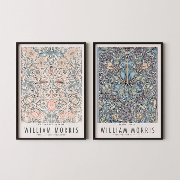 William Morris — Statement Duo | Spring Thicket & Lily | Botanical Art Print