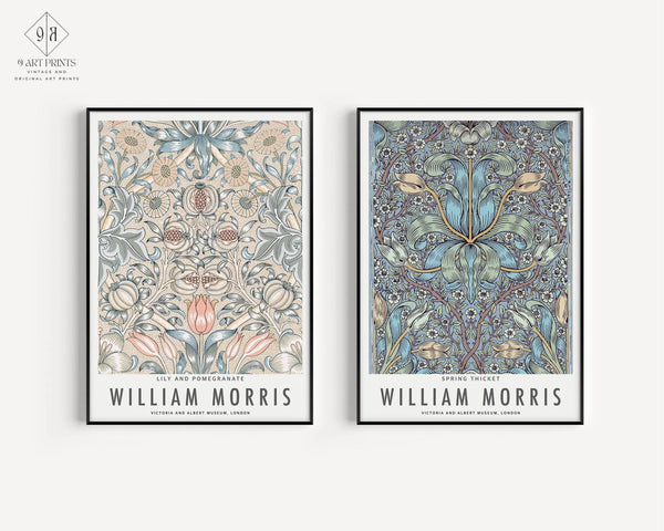 William Morris — Statement Duo | Spring Thicket & Lily | Botanical Art Print