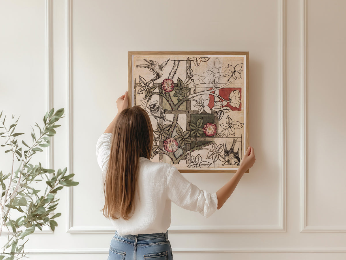 William Morris Trellis Print: Vintage Botanical Floral Art - 9ArtPrints