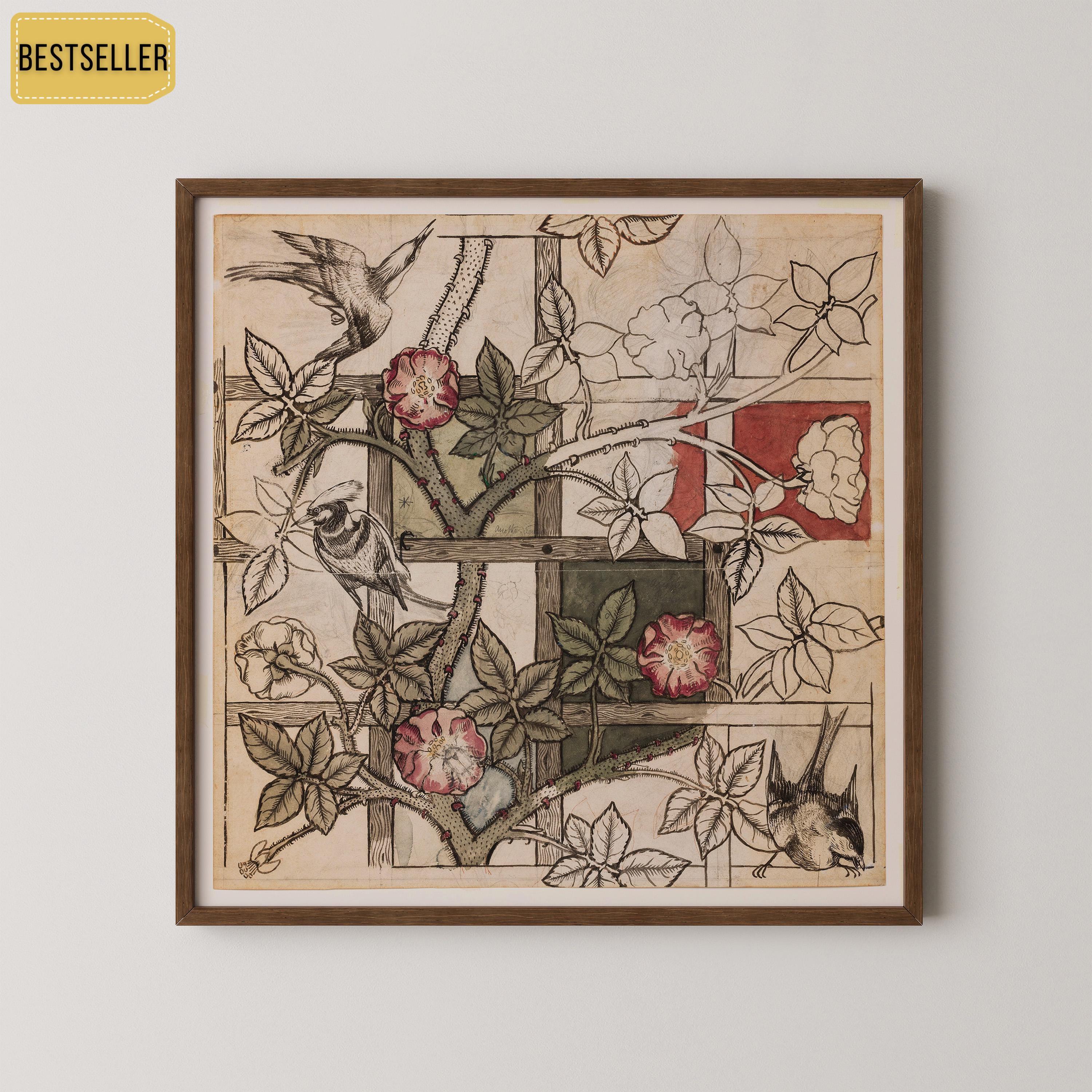 William Morris - Trellis PREMIUM GICLÉE PRINT | Possibly Our Most Beautiful Botanical Print | Vintage Floral Pattern available framed 1x1 - 9ArtPrints