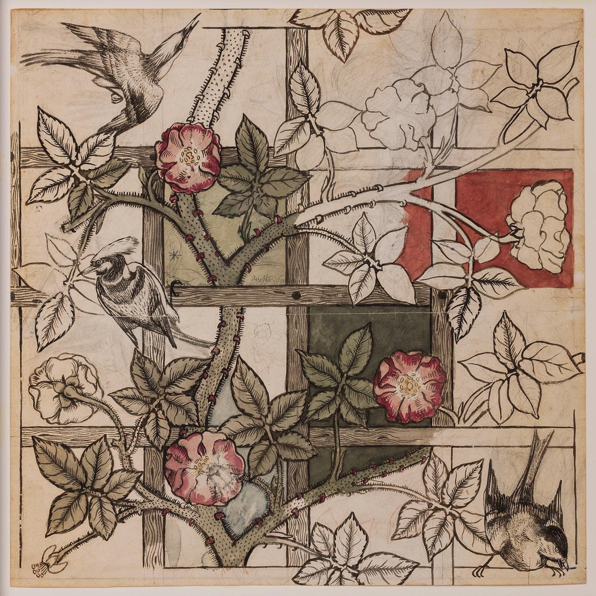 William Morris Trellis Print: Vintage Botanical Floral Art - 9ArtPrints