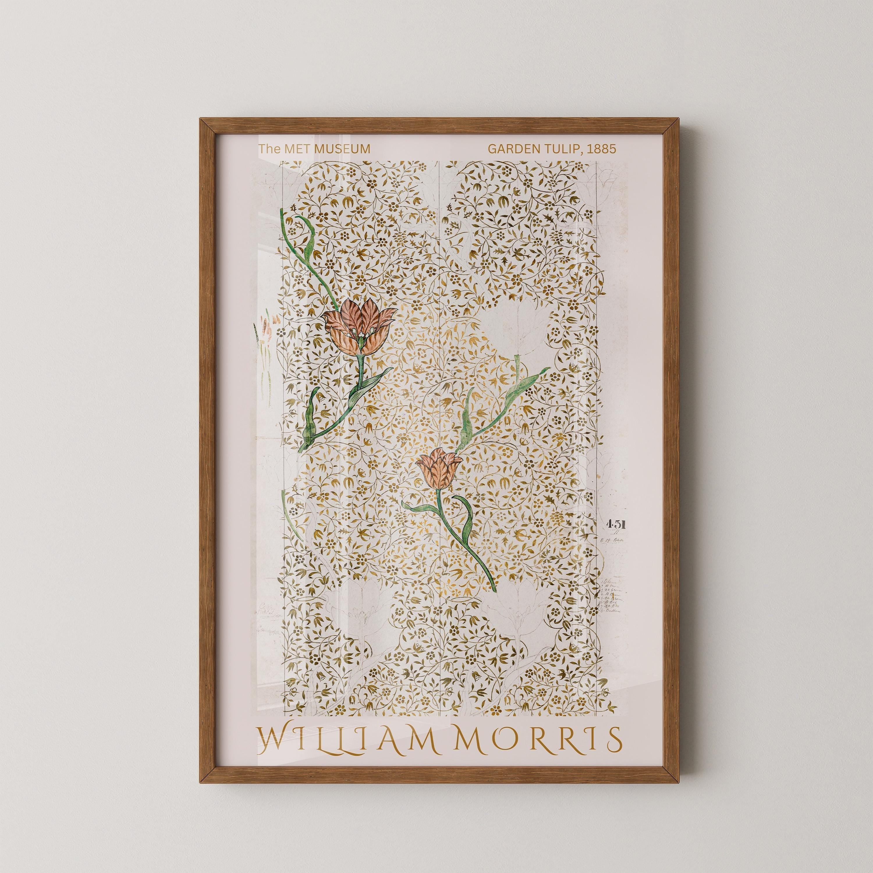 William Morris - Tulip Sketch PREMIUM GICLÉE PRINT | One of Our Most Beautiful Vintage Botanical Pattern Posters (available handframed) - 9ArtPrints