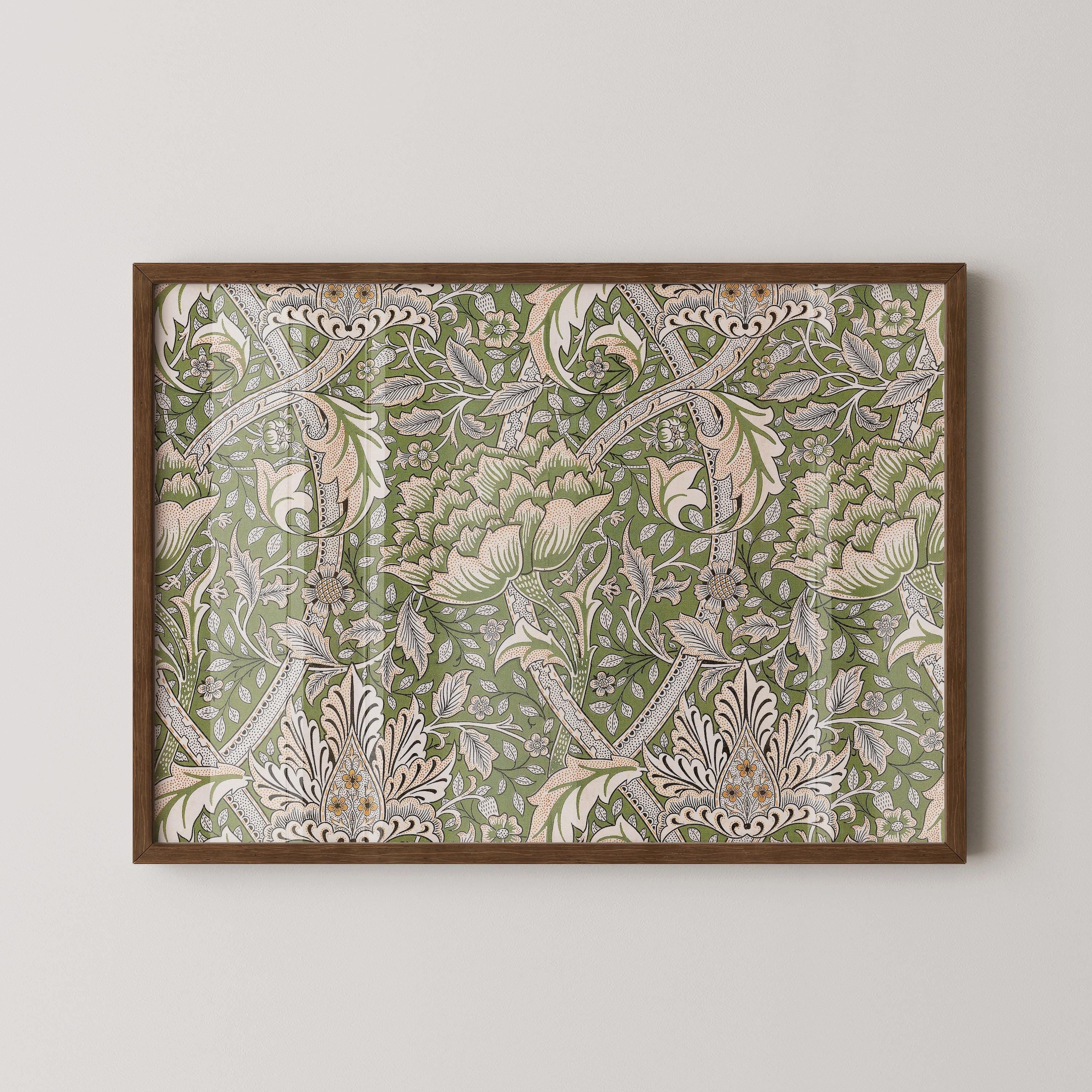 William Morris - Windrush PREMIUM GICLÉE PRINT | Vintage Pattern Print in Sage Green (available handframed or unframed) - 9ArtPrints