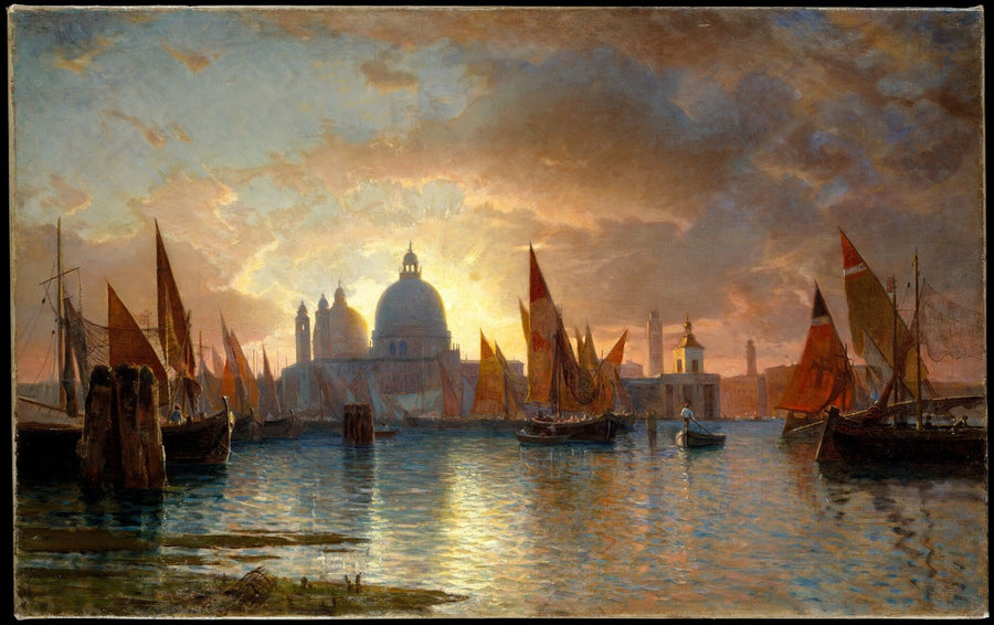 William Stanley Haseltine — Santa Maria della Salute, Sunset | Panoramic Print shown to scale on a wall above a sofa